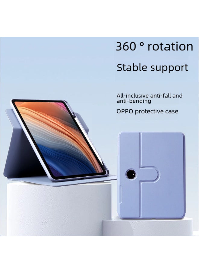 Generic - OPPO Pad2 Tablet Protective Case PadAir Rotating Transparent 11.61-inch Acrylic Drop-resistant Shell Applicable-Color:White Ice Blue [360 Buckle]]-Applicable Model:Oppo Pad3/pad2 Neutral ( 11.6inch ) - Image 1