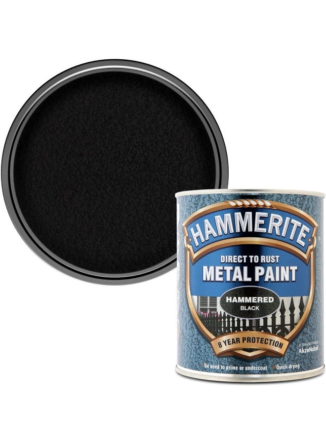 Hammerite Metal Paint Hammered Black 750ml - Image 1