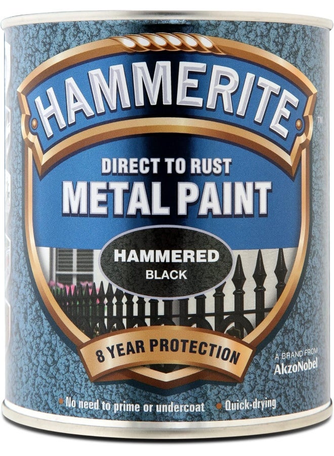 Hammerite Metal Paint Hammered Black 750ml - Image 2