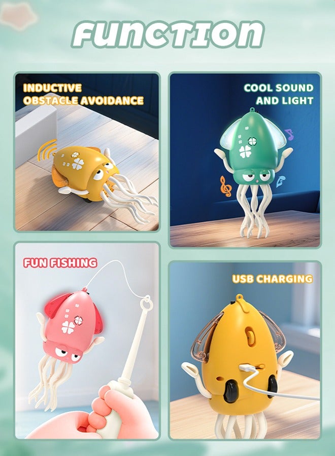 OASIS DESERT Magic Dancing Music Octopus Toy Octopus Rechargeable Magic Dance with Light Music Electric Crawling Octopus with Fishing Rod - Image 2