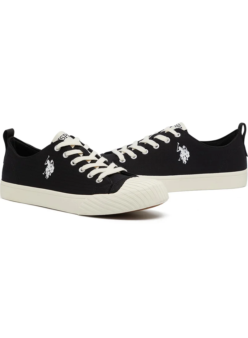 U.S. Polo Assn. Men's Black Low-Top Canvas Sneakers - Iconic Branding for a Clean Look