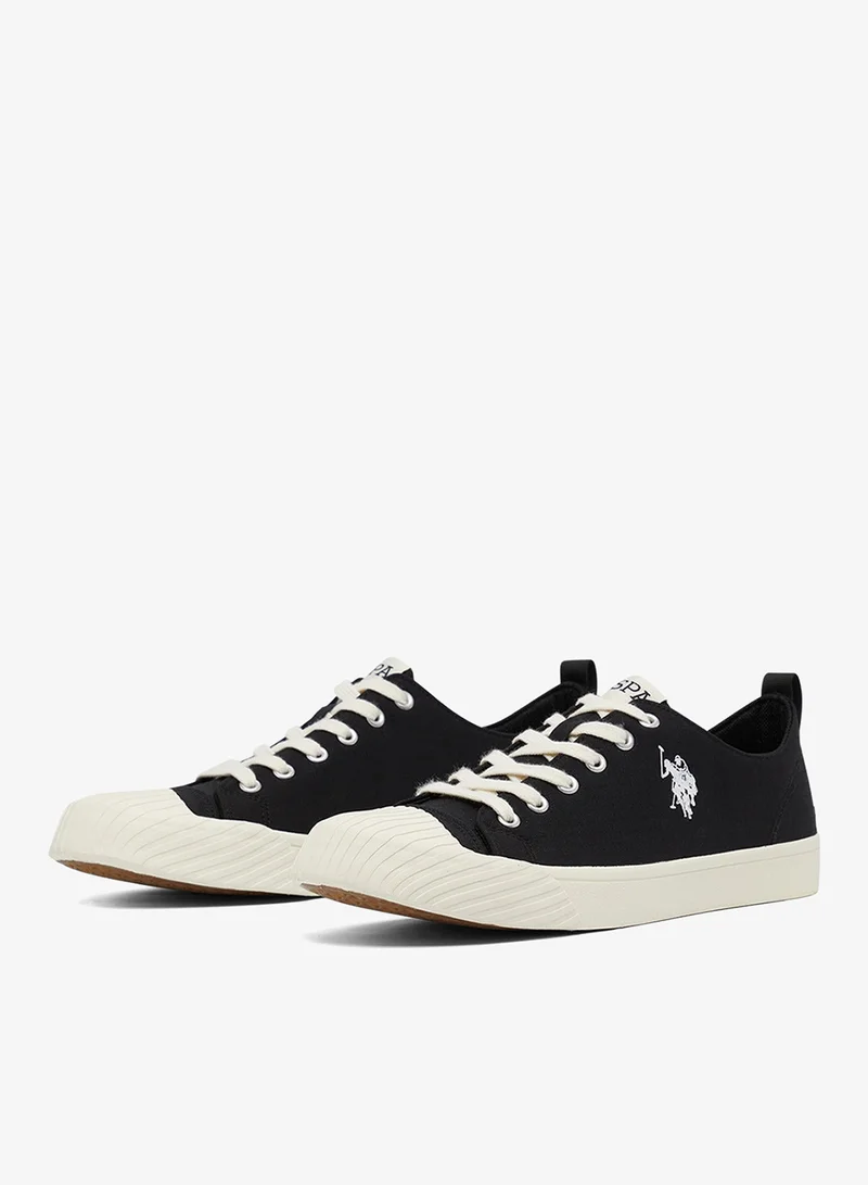 U.S. Polo Assn. Black Men's Black Low-Top Canvas Sneakers - Iconic Branding for a Clean Look Shoes for Men | Best Price UAE