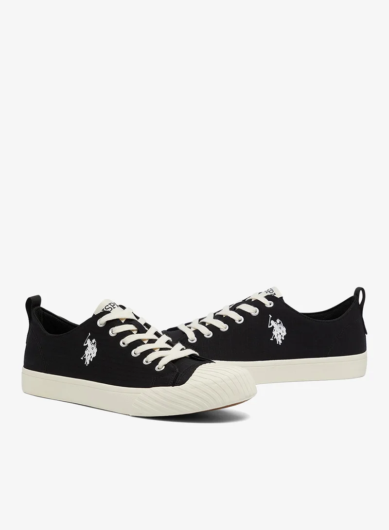 U.S. Polo Assn. Black Men's Black Low-Top Canvas Sneakers - Iconic Branding for a Clean Look Shoes for Men | Best Price UAE