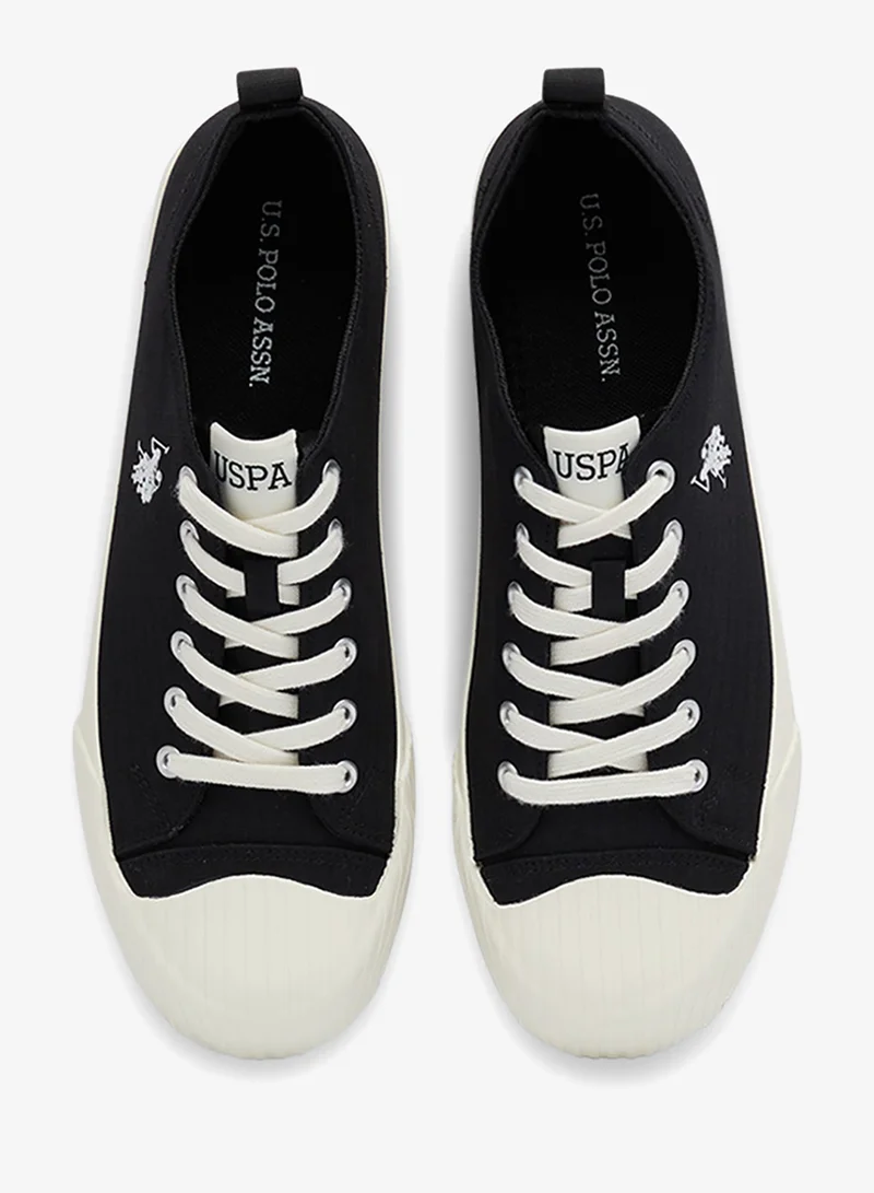 U.S. Polo Assn. Black Men's Black Low-Top Canvas Sneakers - Iconic Branding for a Clean Look Shoes for Men | Best Price UAE