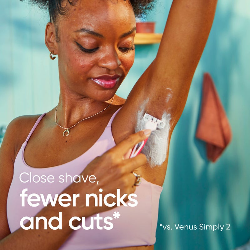 Gillette شفرات حلاقة جيلليت فينوس سيمبلي 3 القابلة للاستخدام لمرة واحدة للنساء، 8 قطع، مصممة لحلاقة قريبة ومريحة - Image 3