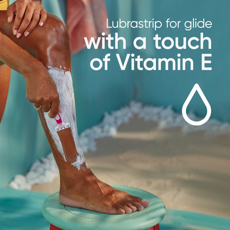 Gillette شفرات حلاقة جيلليت فينوس سيمبلي 3 القابلة للاستخدام لمرة واحدة للنساء، 8 قطع، مصممة لحلاقة قريبة ومريحة - Image 4