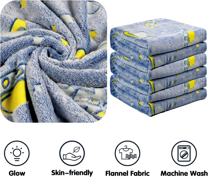 kunya® Glow in The Dark Printed Blanket for Kids, Light Weight Soft Cozy | All Season Blanket for Baby Boys & Girls |Fur Blanket | Winter Quilt - Image 4