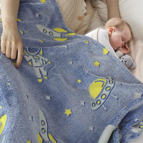 kunya® Glow in The Dark Printed Blanket for Kids, Light Weight Soft Cozy | All Season Blanket for Baby Boys & Girls |Fur Blanket | Winter Quilt - Image 5
