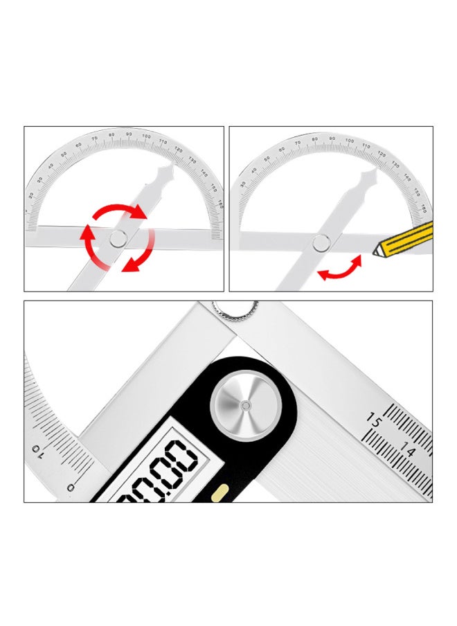 Yun Bei Woodworking Triangle Ruler Aluminum Alloy Woodworking Right Angle Ruler 7inch English/metric 90 Degree Angle Ruler Edge Angle Sample-Model:A1189-14cm Solid Angle Ruler 76.8g