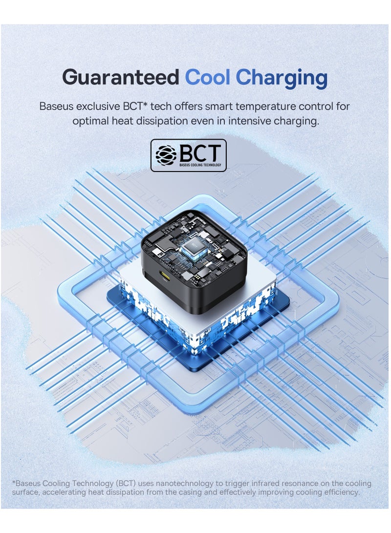 Baseus 30W GaN USB-C PD Charger with 1m Type-C Cable 60W, Fast Charging Wall Adapter Kit Compatible with iPhone 16 Pro Max/15/14, iPad Air/Pro, Samsung S25U/S24U, Xiaomi Redmi Note 14/13/12, POCO X7 Pro, HONOR, Realme, OnePlus, Type-C Power Adapter for Phones, Tablets and More (Black) 30W Type C Port- Black - Image 5