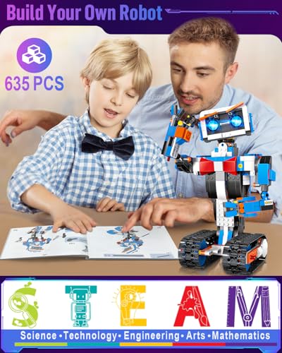 okk STEM Robot Toys for Kids 812 APP Remote Control Robot Building Kit DIY Engineering Educational Coding Robotics kit Programmable Robot Building Toys for Boys Girls - Image 5
