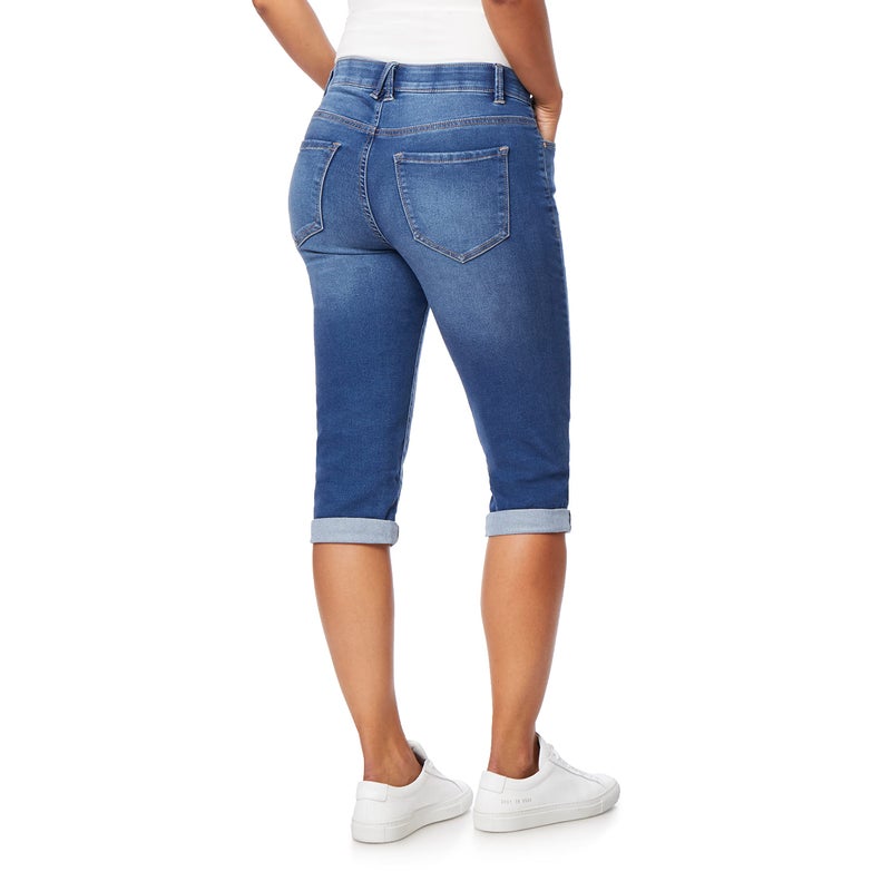 Angels Forever Young Women's 360 Sculpt Stretch Crop Jeans in Pacific, 16 - Image 3