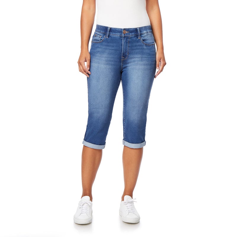 Angels Forever Young Women's 360 Sculpt Stretch Crop Jeans in Pacific, 16 - Image 1