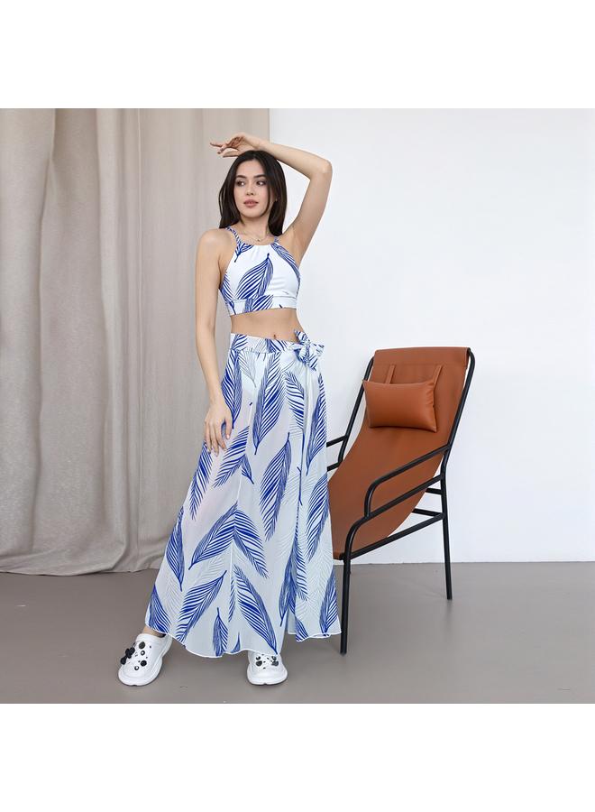 Y&D 3 Piece Swimsuits for Women High Waisted Bikini Sets Retro Swimsuit with Cover up Beach Wrap Skirt - Image 1