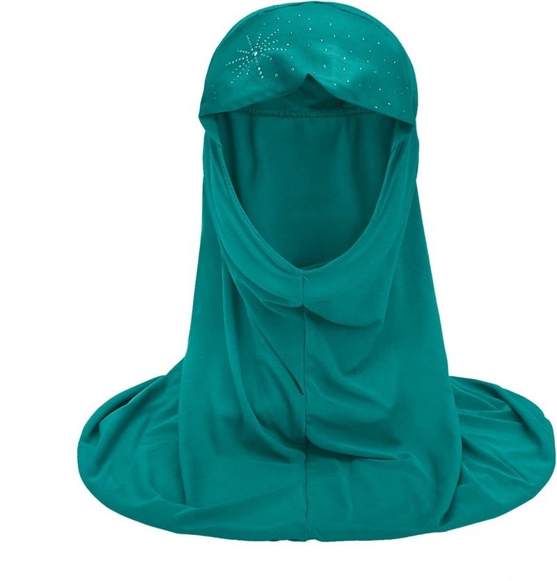 Ylucky Girls Muslim Hijab Floral Lace Head Scarf Kids Islamic Arab Scarf Shawls Head Wrap with Flowers - Image 1