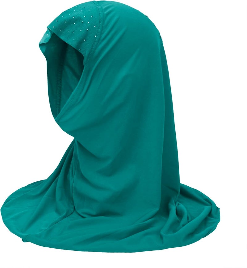 Ylucky Girls Muslim Hijab Floral Lace Head Scarf Kids Islamic Arab Scarf Shawls Head Wrap with Flowers - Image 3