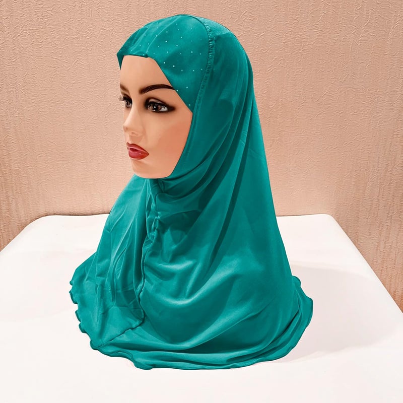 Ylucky Girls Muslim Hijab Floral Lace Head Scarf Kids Islamic Arab Scarf Shawls Head Wrap with Flowers - Image 5