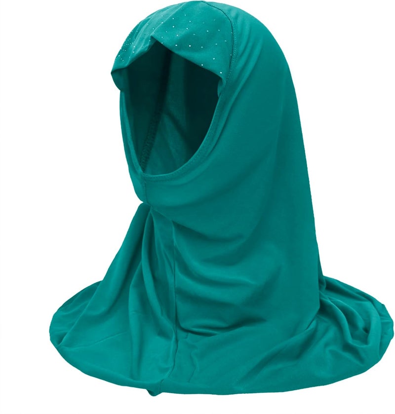 Ylucky Girls Muslim Hijab Floral Lace Head Scarf Kids Islamic Arab Scarf Shawls Head Wrap with Flowers - Image 2