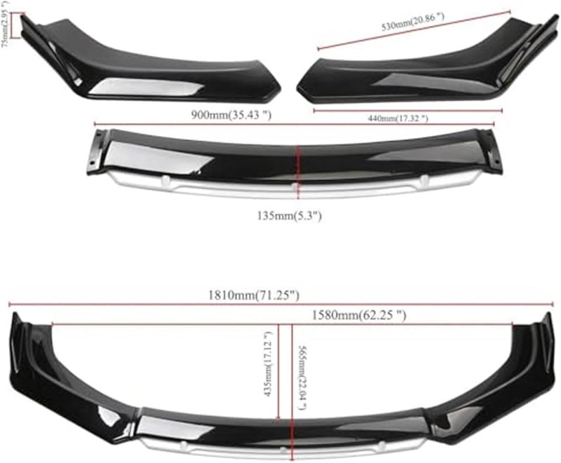 QASULER Front Bumper Lip Spoiler Kit for VOLVO - Image 3