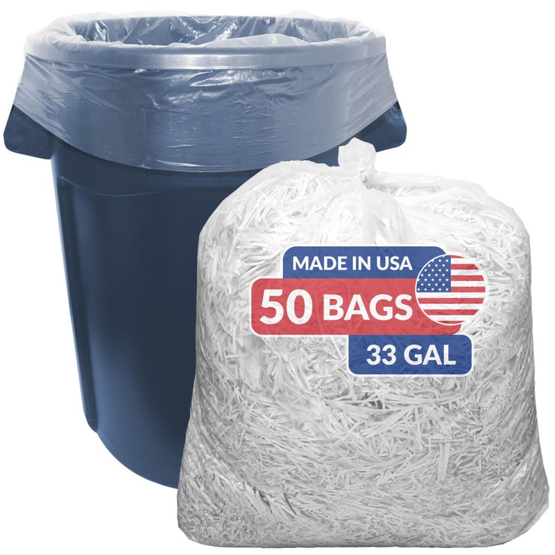 Reli. SuperValue 33 Gallon Trash Bags | 50 Count | Made in USA | Heavy Duty | Clear Multi-Use Garbage Bags - Image 1