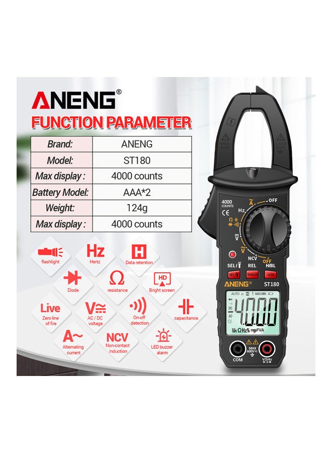 4000 Count Digital Clamp Meter Multicolour - Image 4