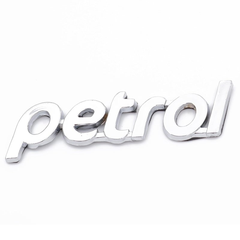 Asraw Chrome Finish Car Fuel Tank Sticker - Fuel Tank Logo Emblem Badge Monogram Universal for Car (Petrol 3x8.5cm) - Image 2