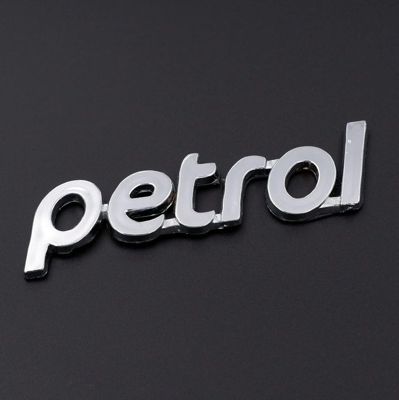 Asraw Chrome Finish Car Fuel Tank Sticker - Fuel Tank Logo Emblem Badge Monogram Universal for Car (Petrol 3x8.5cm) - Image 1