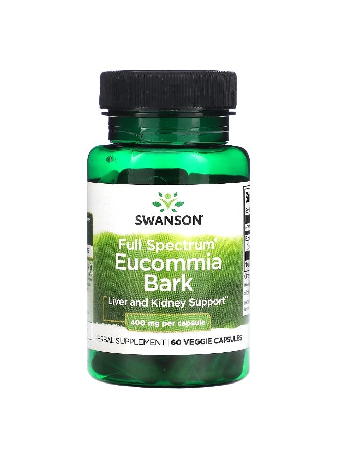 Swanson, Full Spectrum Eucommia Bark, 400 mg , 60 Veggie Capsules (Packaging may vary) - Image 1