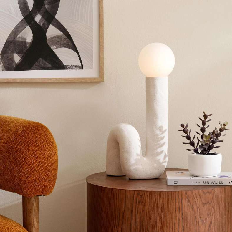 Pan Home Ceramic Table Lamp - Beige - 1 Piece - Image 1