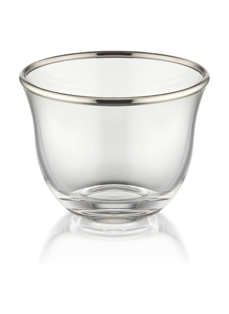 BLACKSTONE - 12PC Silver Rim Set Cawa Cups, suitable for coffee 60ML, Made In Turkey - Image 1