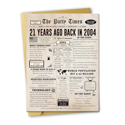 Ziwenhu Happy 21st Birthday Card Gift for Men Women,Funny 21st Birthday Party Decorations for Her Him, Best 21 Year Old Birthday Gifts for Son Daughter,Jumbo Birthday Gifts for Boys Girls - Image 1