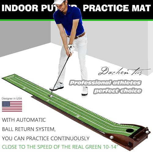 Dachenus Putting Green IndoorPutting Mat for Indoors Putting mat Golf Gifts Putting Mat Indoor Golf Matt Putting Green with Automatic Ball Return for Indoor and Outdoor Office - Image 3
