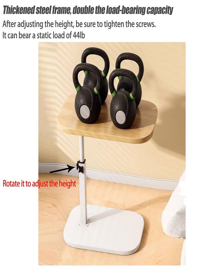 Vorriop Pedestal Adjustable c Table for Small Spaces，C Shaped End Table Desktop can Turn 360° and The Height of The Sofa Small TV Tray Table Can be Adjusted for Couch - Image 4