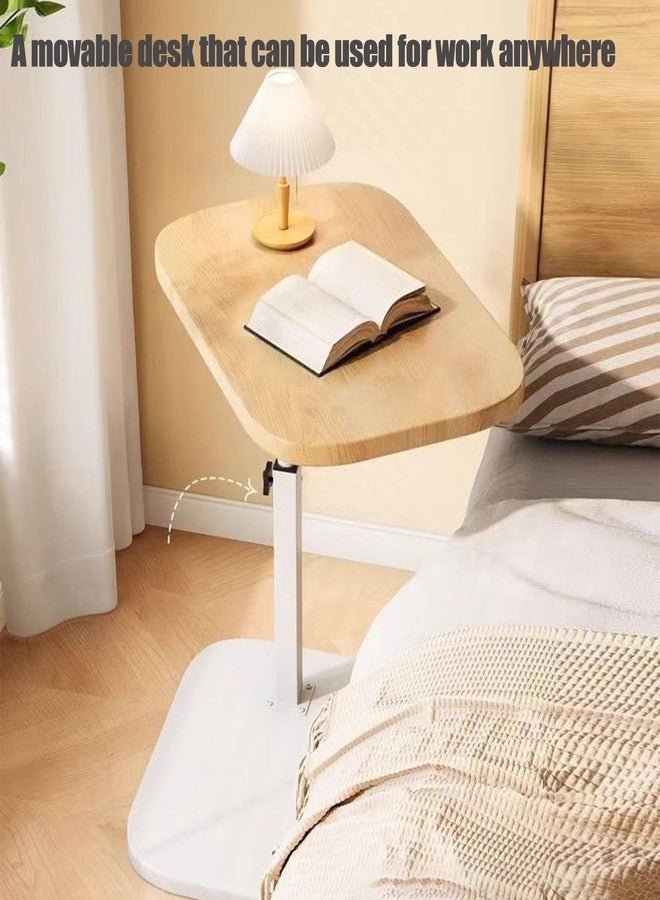 Vorriop Pedestal Adjustable c Table for Small Spaces，C Shaped End Table Desktop can Turn 360° and The Height of The Sofa Small TV Tray Table Can be Adjusted for Couch - Image 5