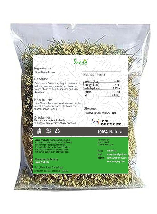 SAARA HERBAL FRESH Dried Neem Flower 25g, Dry Veppam Poo, Margosa, Indian Lilac Flower for Tea, Eating & Health Benefits (pack of 1 x 25g) - Image 2