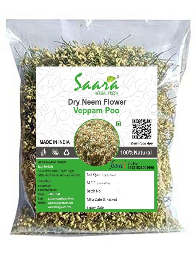 SAARA HERBAL FRESH Dried Neem Flower 25g, Dry Veppam Poo, Margosa, Indian Lilac Flower for Tea, Eating & Health Benefits (pack of 1 x 25g) - Image 1