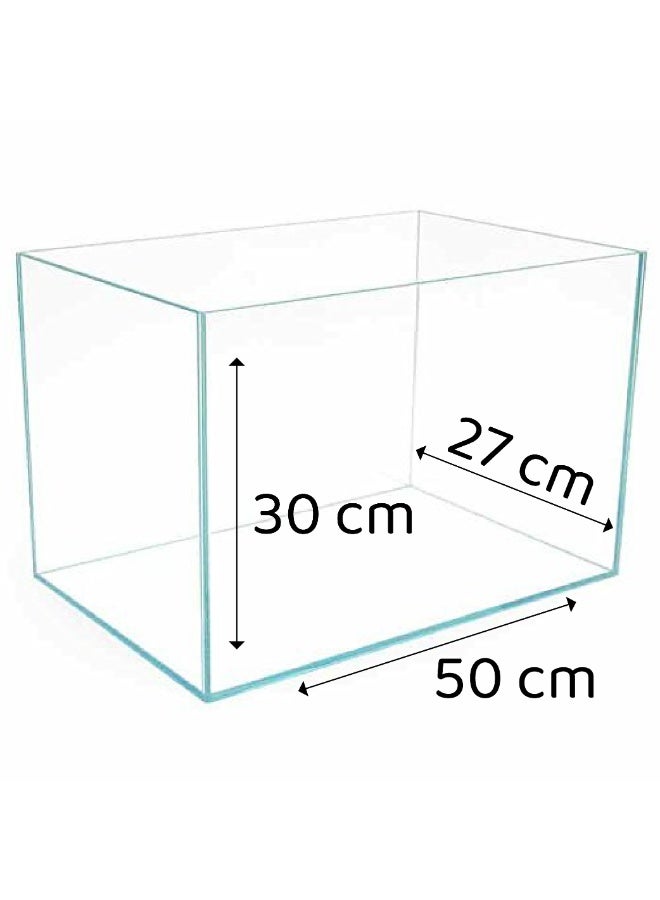 Glass Aquarium Tank – Modern Clear Fish Tank for Home or Office, Minimalist Design, Betta Fish Tank Aquarium, Shrimp & Small Fish Tank Aquarium | 10 gallons | 40 liters | 50 cm x 27 cm x 30 cm | 5mm glass - Image 2