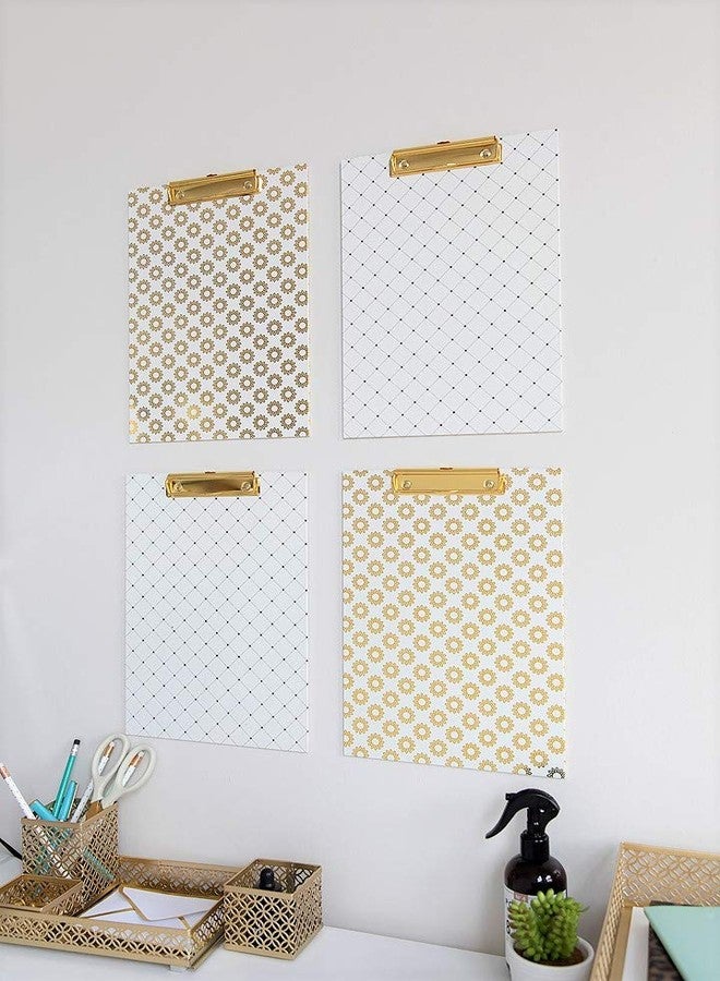 BLU MONACO | Cream Clipboard Letter Size with Pencil Holder | Vintage Gold Floral Pattern Clipboards & Forms Holders for Teachers | Classroom Writing Board for Daily Organization - Image 5
