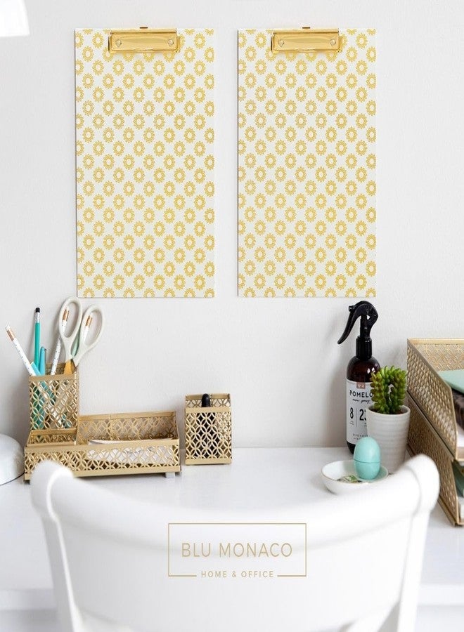 BLU MONACO | Cream Clipboard Letter Size with Pencil Holder | Vintage Gold Floral Pattern Clipboards & Forms Holders for Teachers | Classroom Writing Board for Daily Organization - Image 2