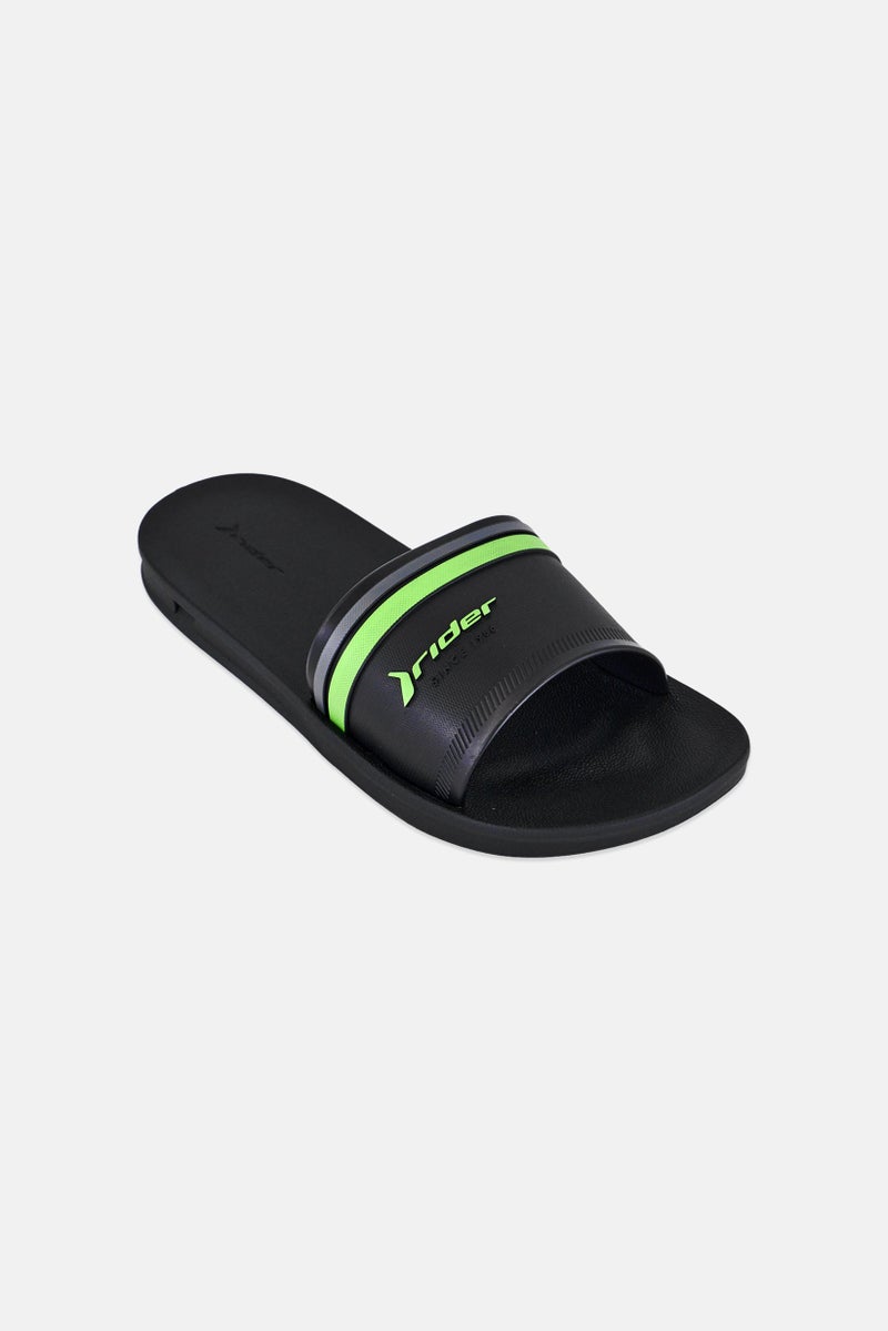 RIDER Kids Boy Strike Plus Slip On Slides, Black - Image 1