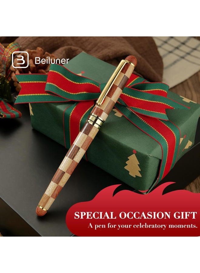 BEILUNER Luxury Wood Ballpoint Pen Writing Set, Chess Style - Elegant Fancy Nice Gift Pen Set for Signature Executive Business Office Supplies - Gift Boxed with Extra Refills (Black) - Image 5