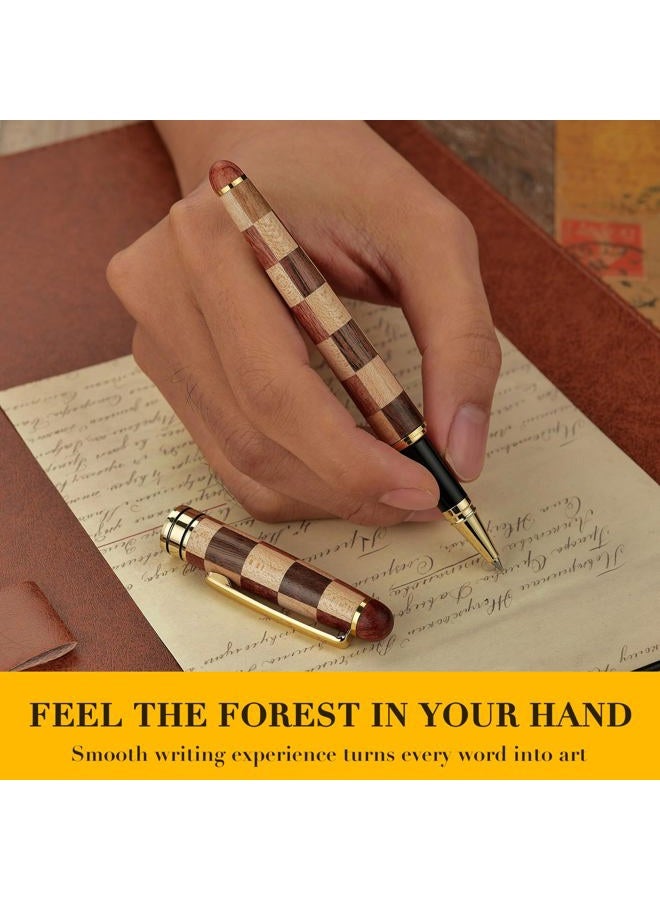 BEILUNER Luxury Wood Ballpoint Pen Writing Set, Chess Style - Elegant Fancy Nice Gift Pen Set for Signature Executive Business Office Supplies - Gift Boxed with Extra Refills (Black) - Image 4