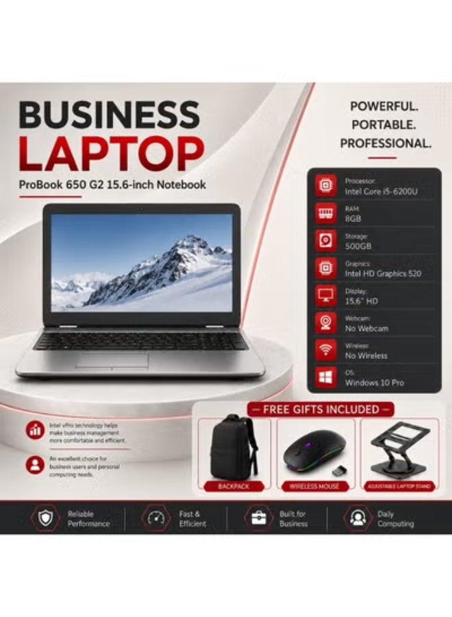 جهاز كمبيوتر محمول للأعمال معالج i7 رام 16 جيجابايت هارد 256 جيجابايت SSD شاشة 14 بوصة عالية الدقة مع مجموعة ملحقات كاملة تشمل حامل ألومنيوم دوار وماوس لاسلكي وحقيبة ظهر ذكية - Image 1