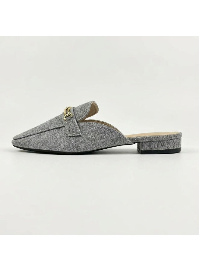 SKY WING Mules for Womens Flats Buckle Backless Denim Loafers Comfortable Casual And Fashion Business Slip On Shoes - Image 3