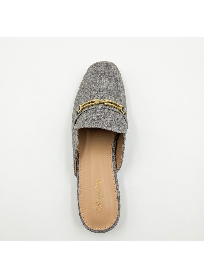 SKY WING Mules for Womens Flats Buckle Backless Denim Loafers Comfortable Casual And Fashion Business Slip On Shoes - Image 2