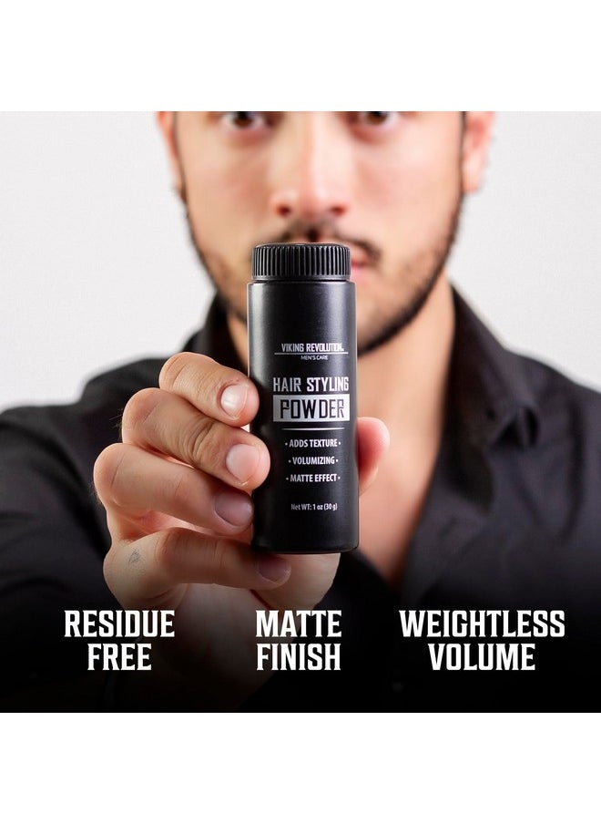 Viking Revolution Viking Revolution Hair Styling Powder for Men - Hair Powder for Men Easy to Apply Hair Texture Powder for Men Mattifying and Volumizing Mens Hair Powder Residue Free Texturizing Powder (1 Oz - 1 Pack)  - Image 2