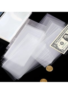 200 Pieces Currency Sleeves, Plastic Paper Money Holders, for Collectors Bill Holders Money Sleeves Protector for Regular Bills Protector Case Supplies