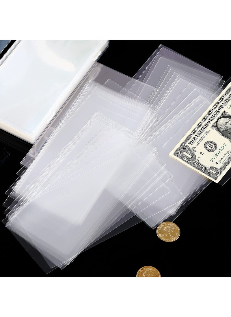 SYOSI - 200 Pieces Currency Sleeves, Plastic Paper Money Holders, for Collectors Bill Holders Money Sleeves Protector for Regular Bills Protector Case Supplies - Image 1