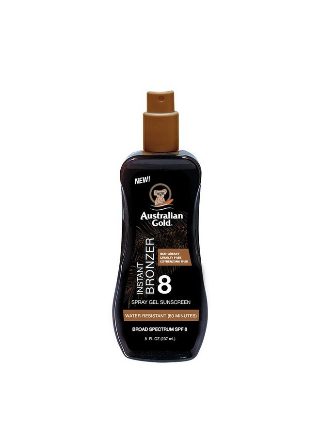 Australian Gold Spray Gel Sunscreen With Instant Bronzer Spf 8, 8 Ounce ; Moisturize & Hydrate Skin ; Broad Spectrum ; Water Resistant ; Nongreasy ; Oxybenzone Free ; Cruelty Free  - Image 2