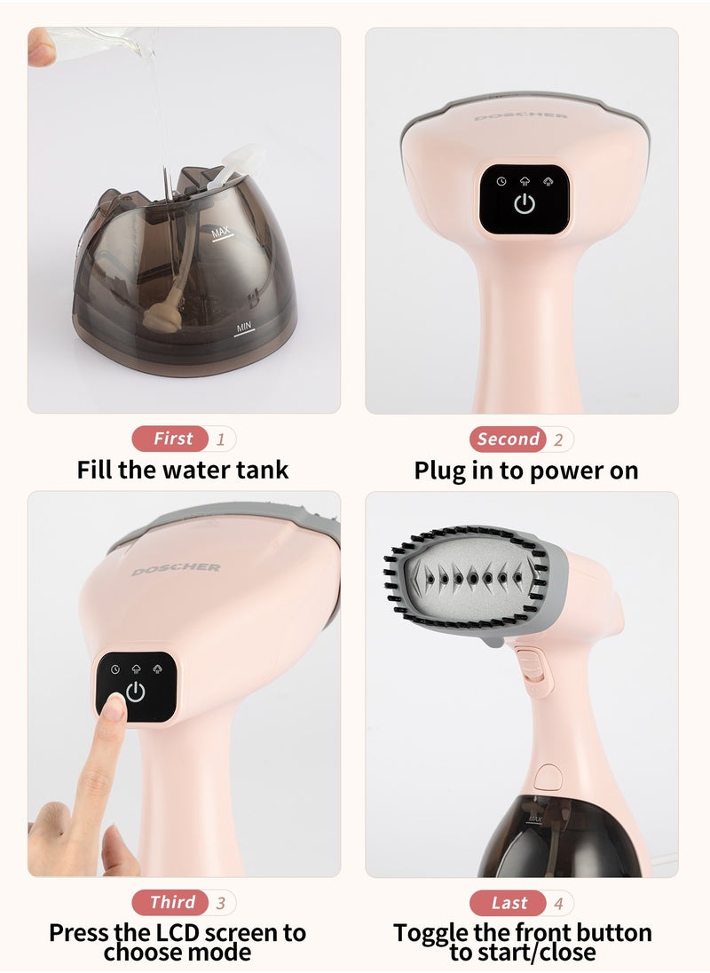 DOSCHER - Steam Iron 1500W Handheld Steamer Garment Steamer for Clothes Portable Iron Steam with Strong Penetrating 300ml - Image 1